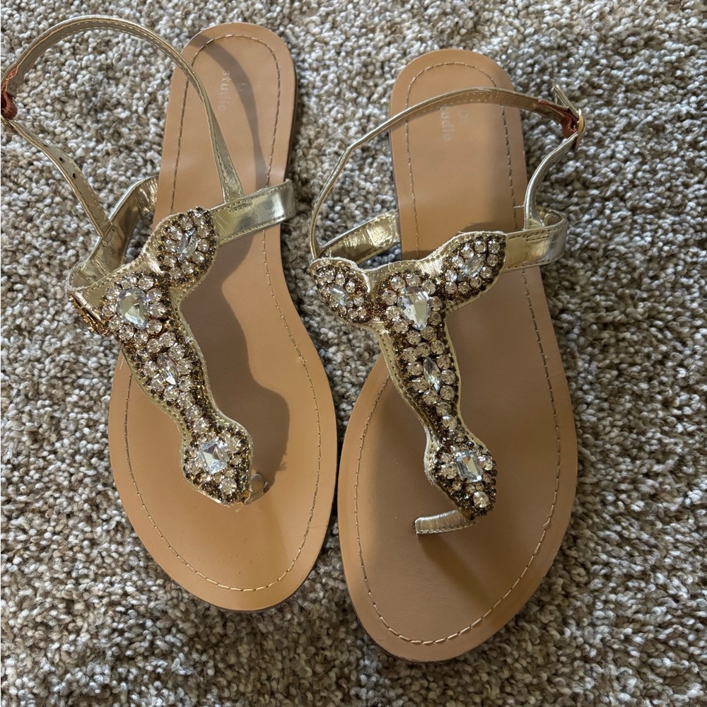Gold Embellished Sandals